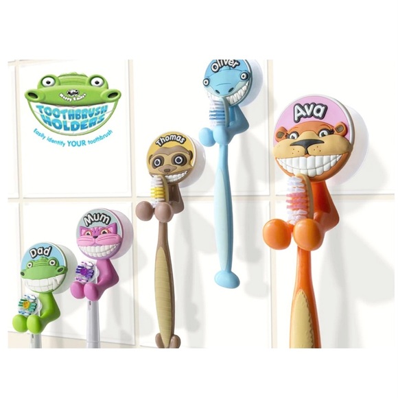 Happy Smiles Personalized Kids Toothbrush Holder Aaron Lion - Picture 4 of 4